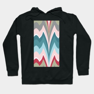 Bargello curved flame stitch blue pink Hoodie